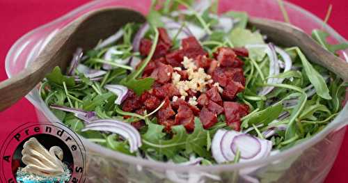 Salade chorizo oignon rouge