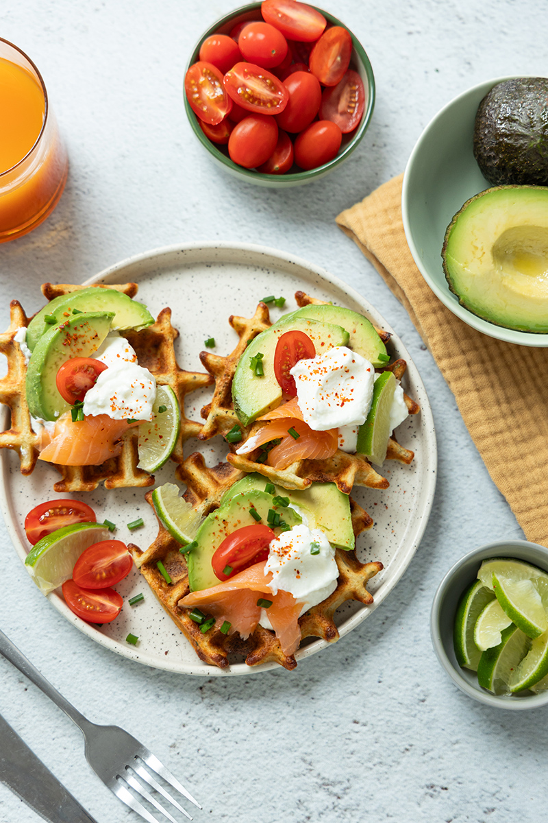 Gaufre saumon avocat au Petit Billy