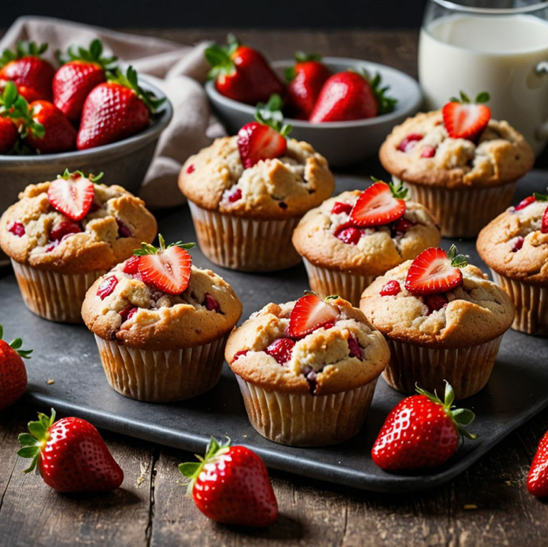 Muffins aux fraises