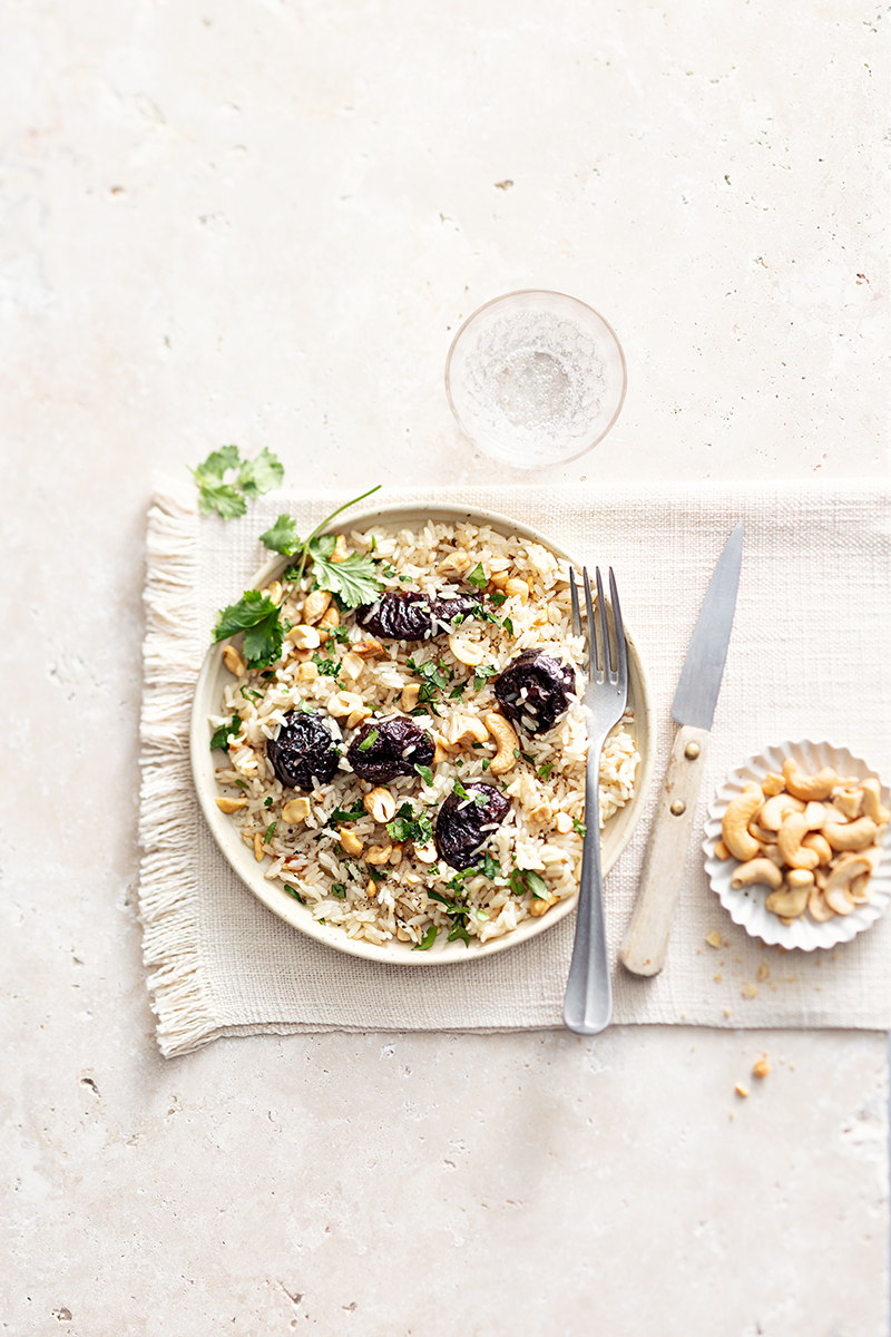 Riz pilaf aux Pruneaux d’Agen IGP et à la coriandre