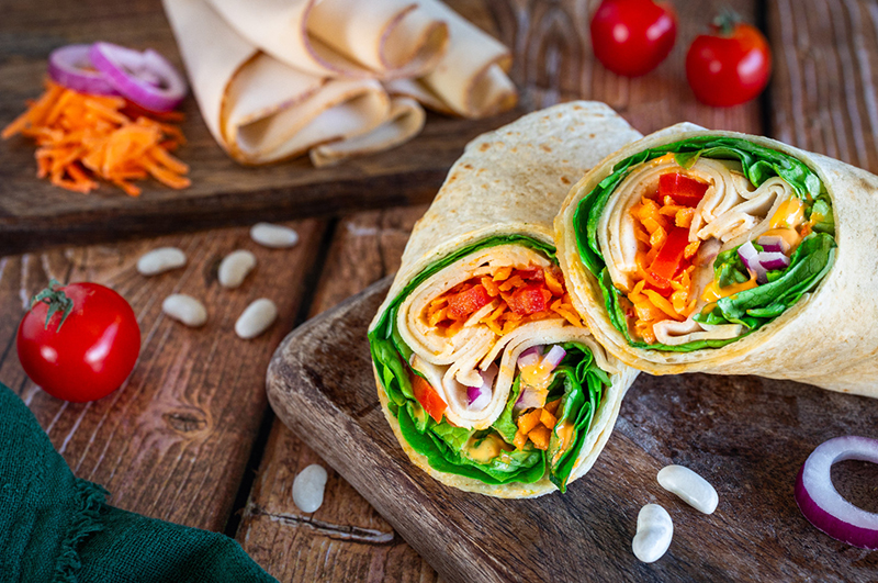 Wraps colorés aux Tranches Végé Haricots Blancs