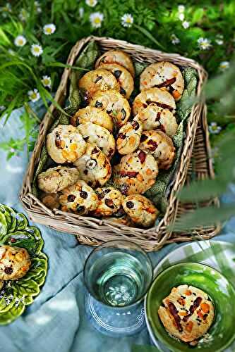 Cookies salés en 2 versions Comté et noisettes – Mimolette et lardons