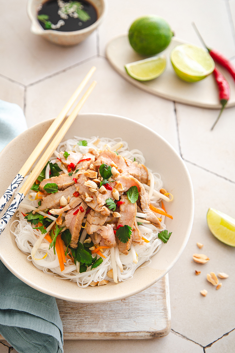 Escalope de veau façon salade asiatique