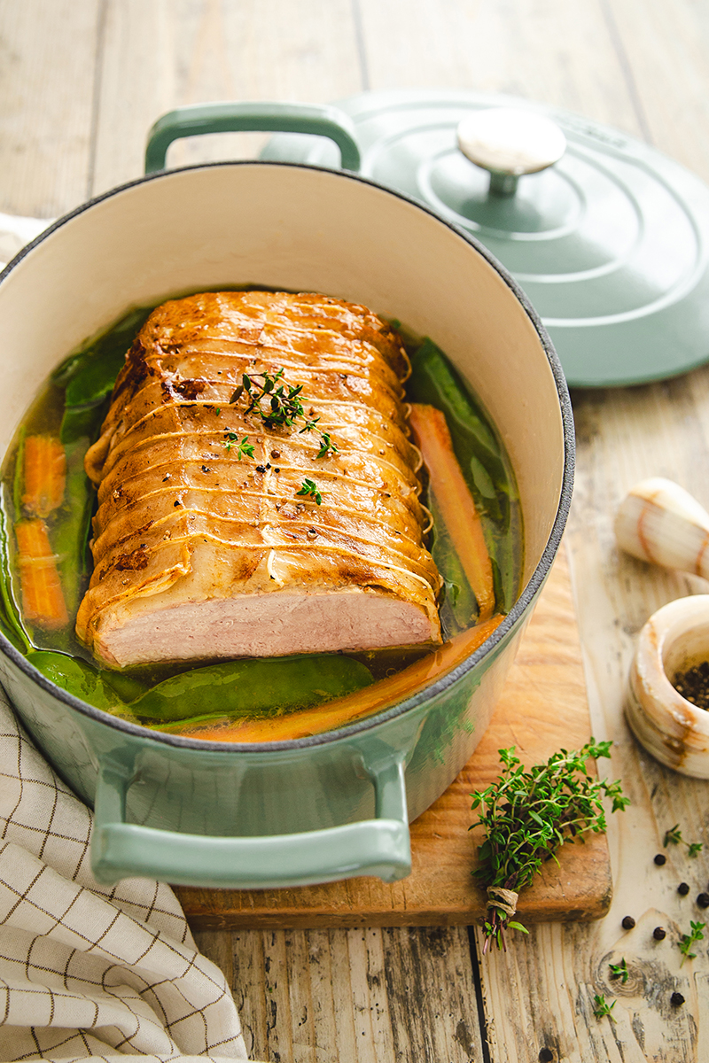 Rôti de veau façon cocotte aux légumes