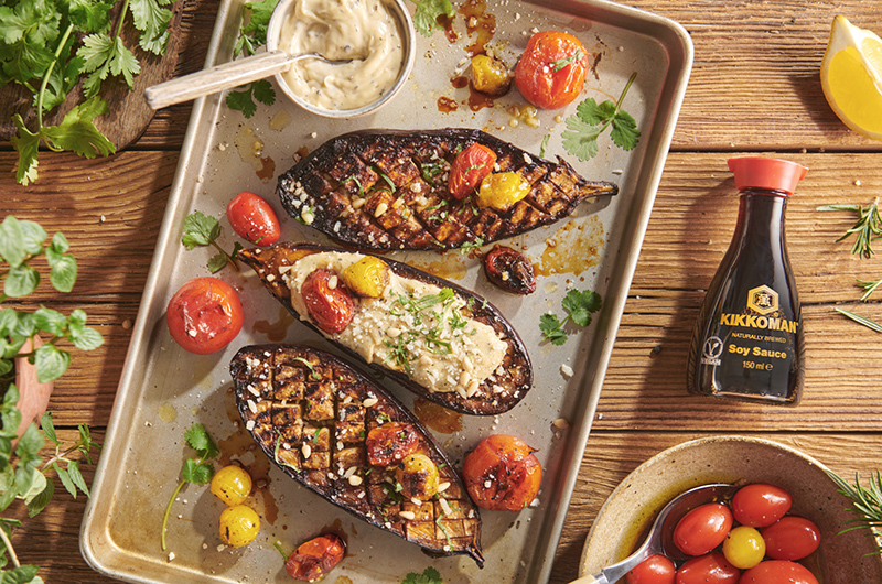 Aubergines grillées avec sauce tamarin