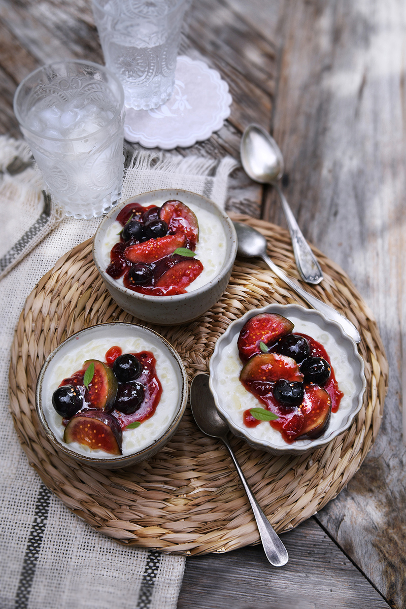 Riz au lait et fruits caramélisés