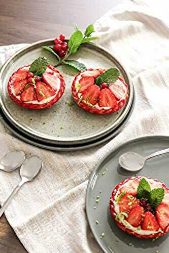 Tartelettes fraises, chocolat blanc