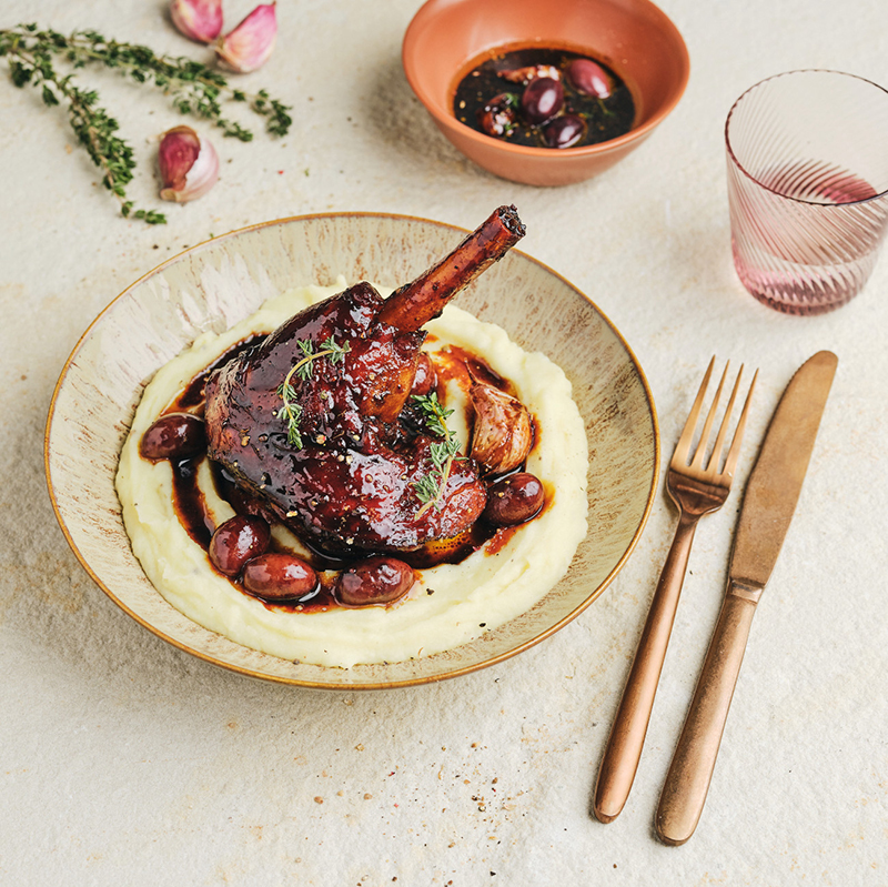 Souris d’agneau caramélisée au miel et paprika, purée de pommes de terre