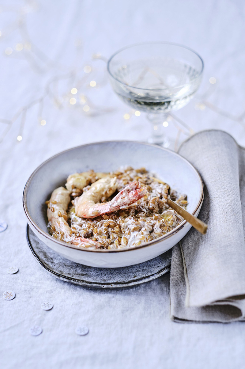 Risotto d’épeautre aux gambas