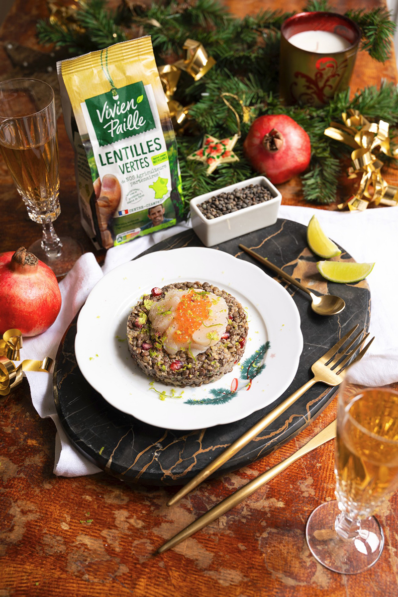 Tartare de Saint-Jacques & lentilles vertes