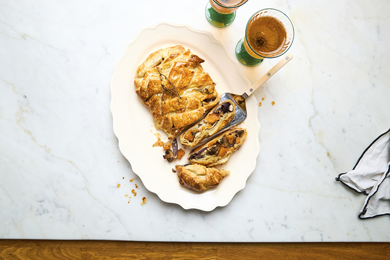 Tresse feuilletée champignons, butternut & Gorgonzola