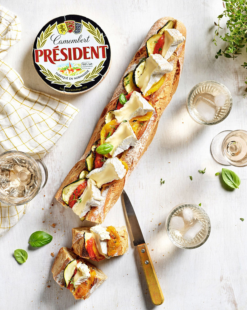 Baguette à Partager au camembert façon tian de légumes