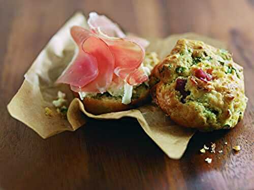 Muffins au jambon de Parme, épinards et fromage de chèvre