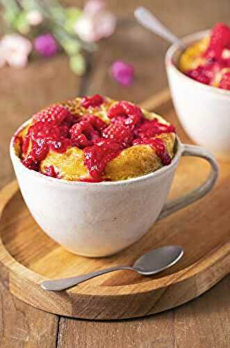 Mug cake aux framboises