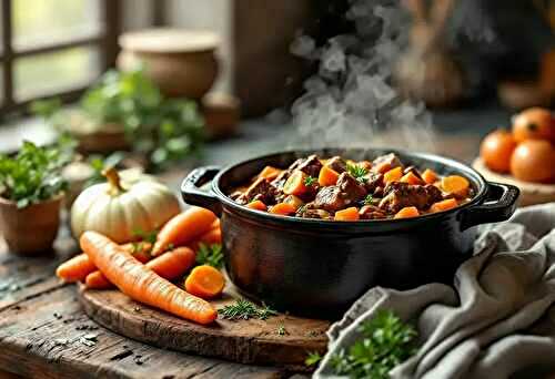 Joues de bœuf façon grand-mère, mijotées aux carottes