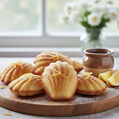 Madeleines dorées au miel et citron