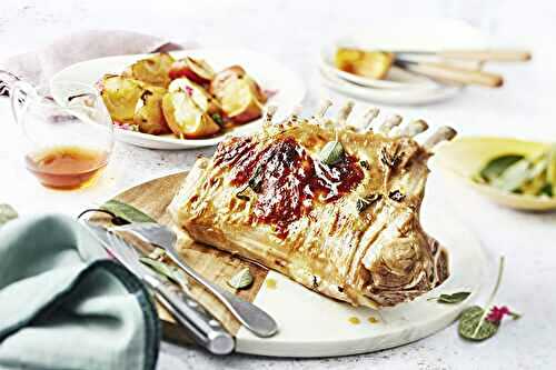 Carré de chevreau laqué au miel et vinaigre de cidre