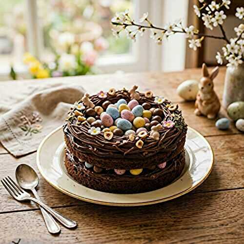 Gâteau nid de Pâques au chocolat