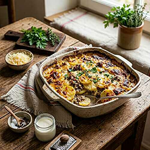 Gratin fondant de pommes de terre au bœuf haché