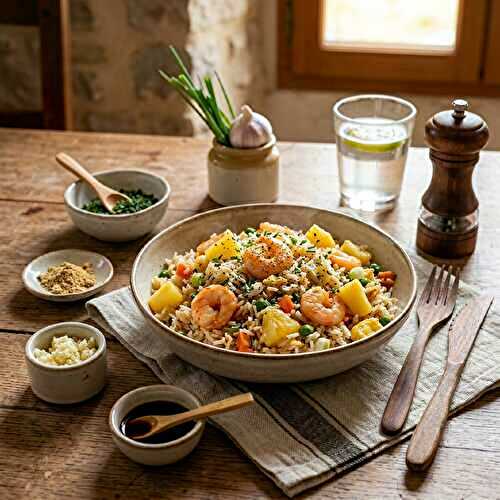 Riz exotique aux crevettes et à l’ananas