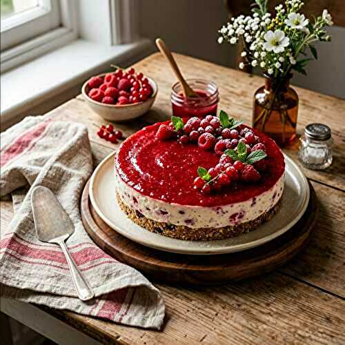 Cheesecake fondant aux framboises