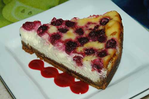 Cheesecake aux framboises.