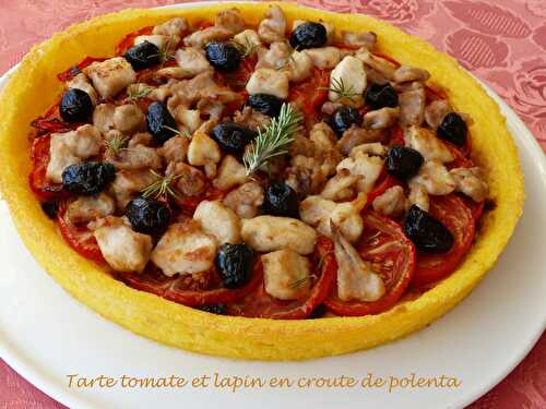Tarte tomate et lapin en croute de polenta - Recettes autour d'un ingrédient # 42