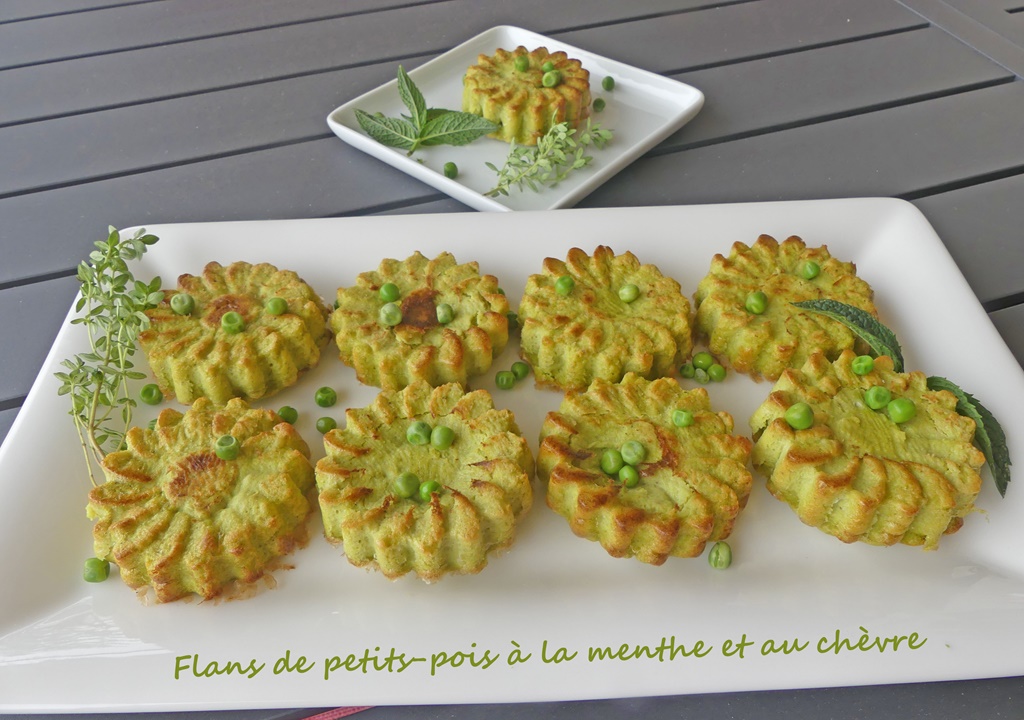 Flans de petits-pois à la menthe et au chèvre – Foodista challenge # 110