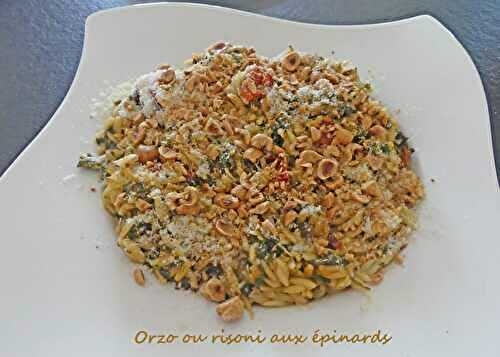 Orzo ou risoni aux épinards *