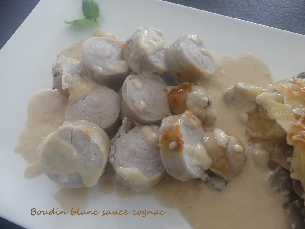 Boudin blanc sauce cognac *