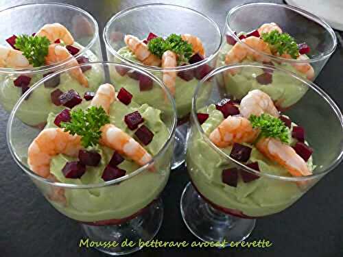 Mousse de betterave avocat crevette *