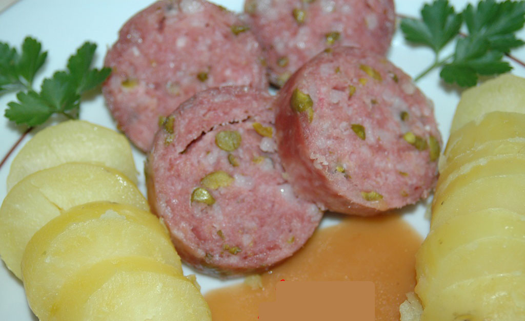 Saucisson de Lyon pistaché au Porto *