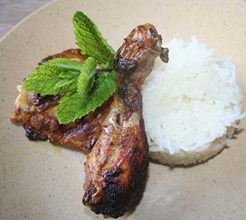 Cuisse de poulet et riz à l'indienne