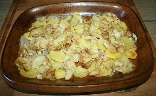Morue séchée et pommes de terre au four