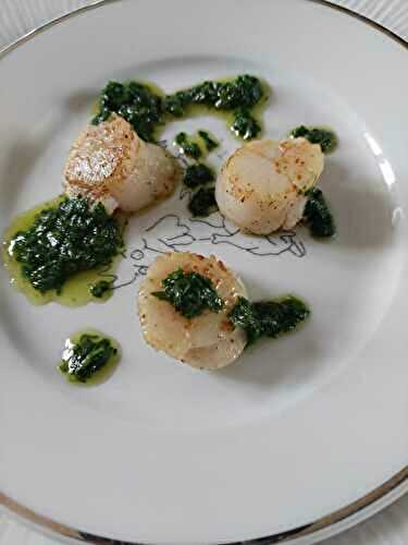 Saint-Jacques, huile de persil