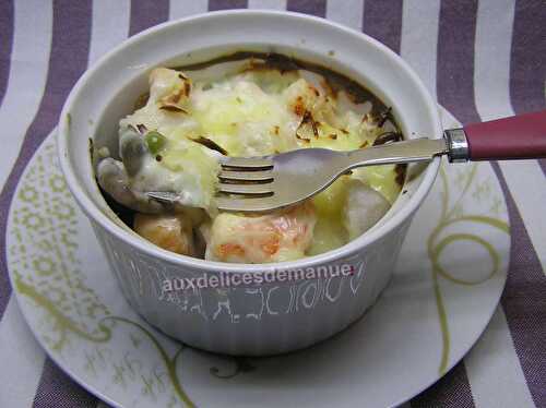 Cassolettes saumon, églefin et crevettes aux légumes et crème -LIGHT-