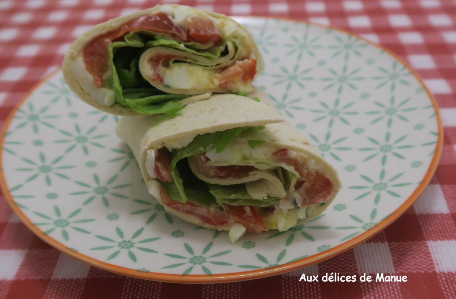 Wraps aux œufs mimosa et crudités