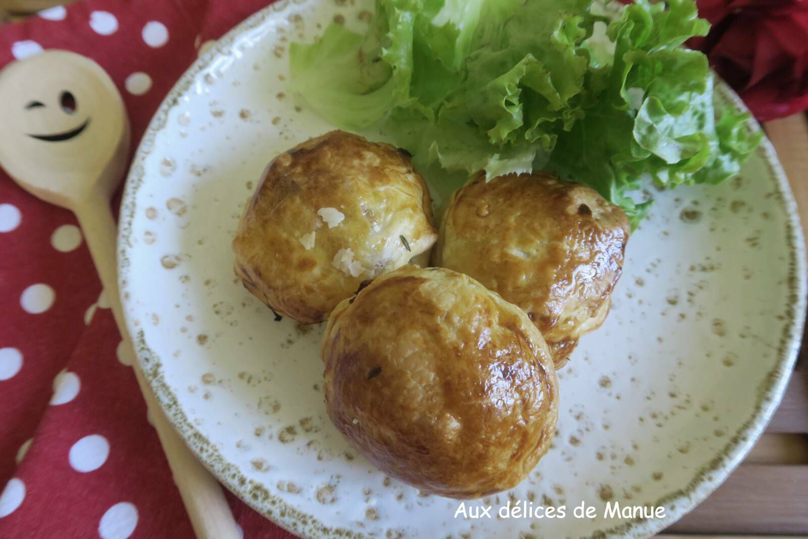 Feuilletés au chèvre, lardons et courgette au Air Fryer ou au four