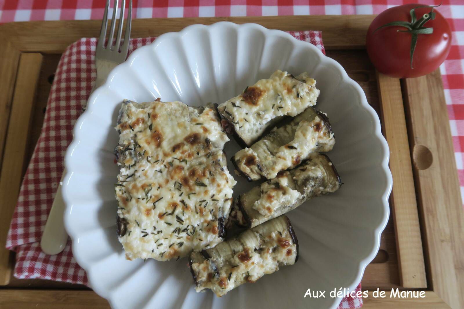 Cannellonis d'aubergine à la ricotta et feta 