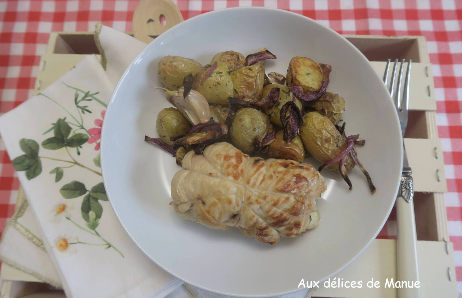 Paupiette de dinde à la ricotta aux tomates séchées, courgette, poitrine fumée et fromage à l'Air Fryer ou au four