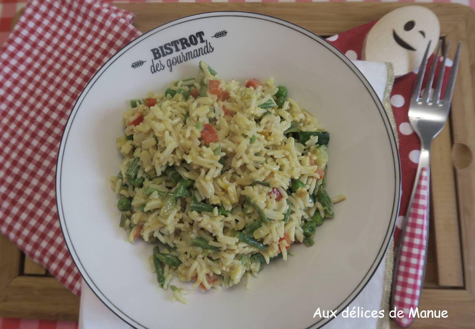 Riz aux petits légumes à la crème au curcuma -light 