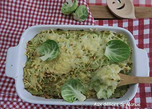 Purée gratinée de choux de Bruxelles et pommes de terre