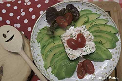 Lamelles d'avocat aux crevettes