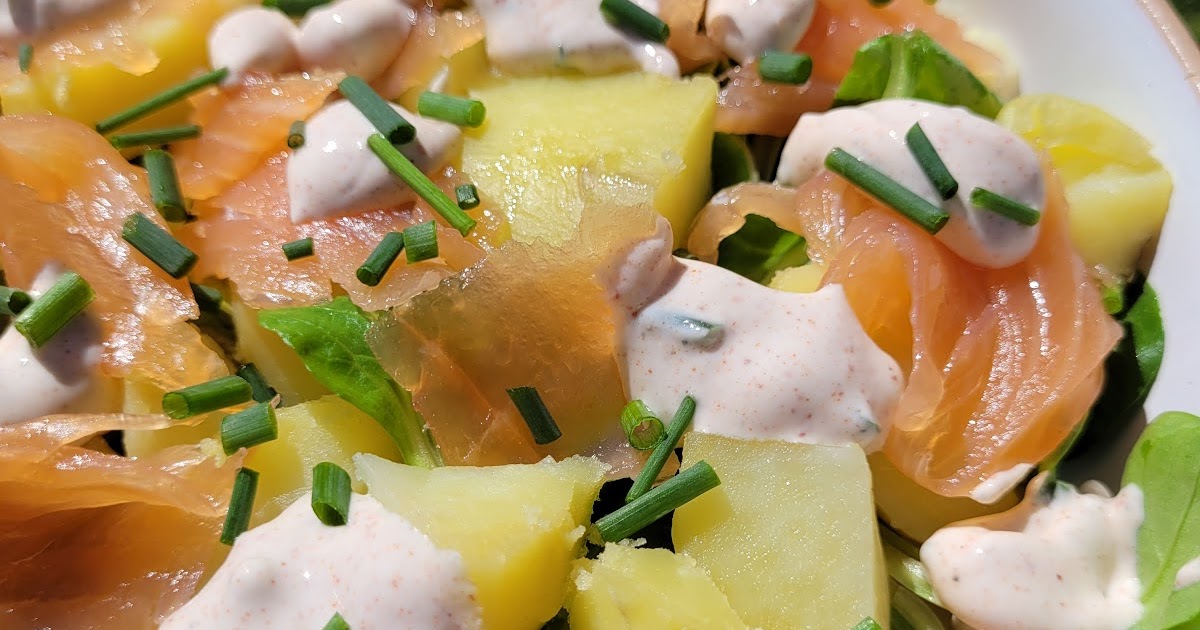 Salade de pommes de terre et saumon fumé