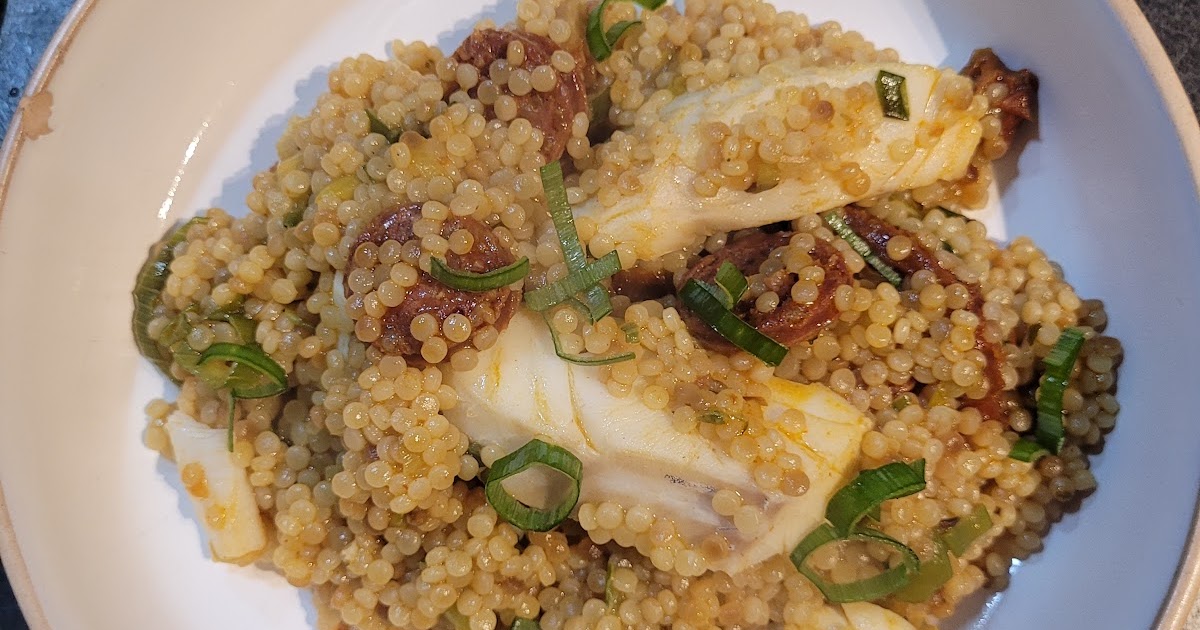 One pot perles de couscous cabillaud / chorizo