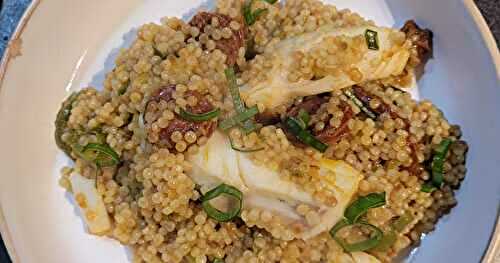 One pot perles de couscous cabillaud / chorizo