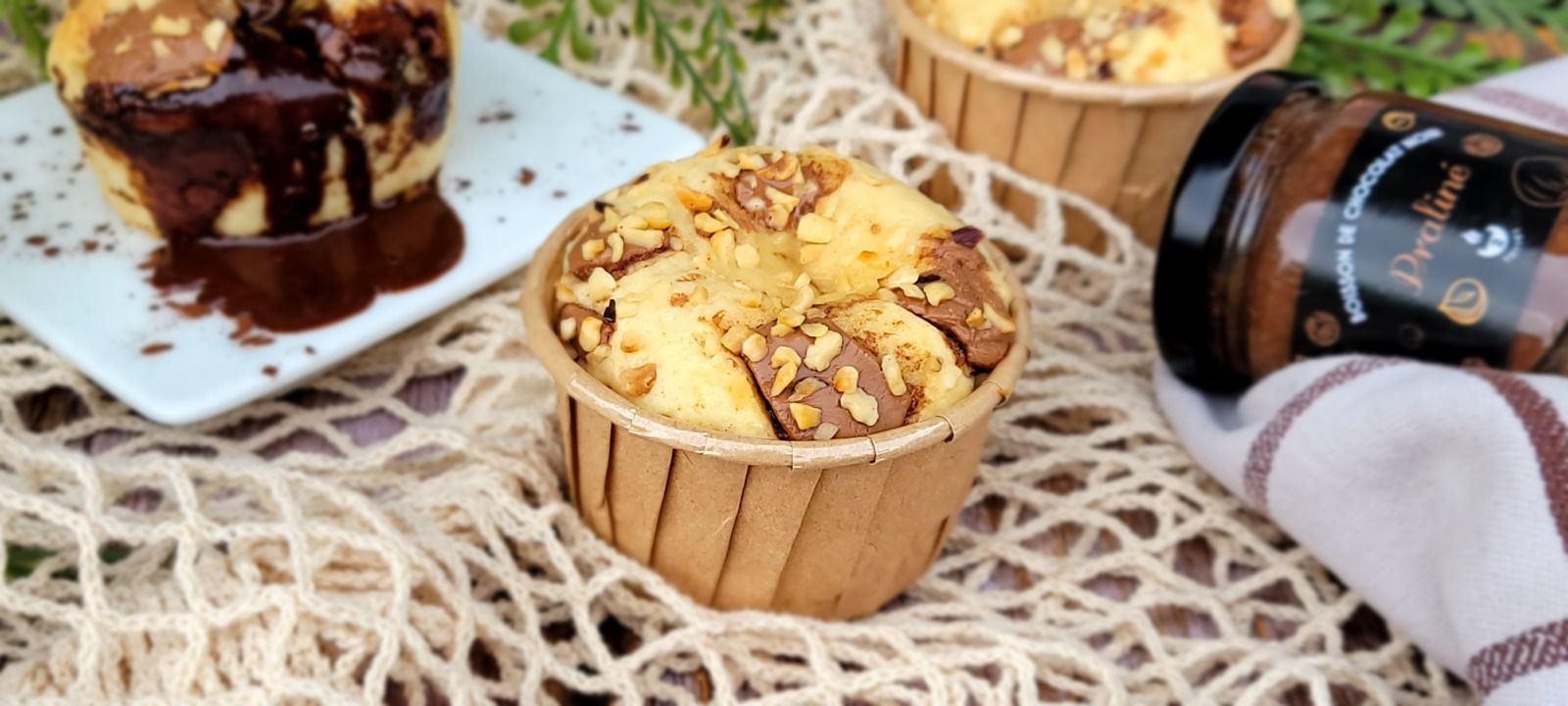 Muffin au chocolat praliné coulant