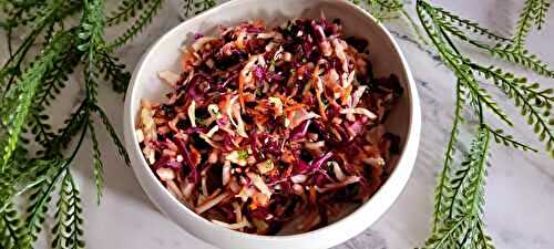 Salade de chou blanc, chou rouge, carotte et pommes