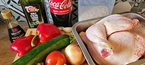 Batch cooking familial simple et économique avec des cuisses de poulet : Cuisses de poulet au coca et Cuisses de poulet méditerranéennes