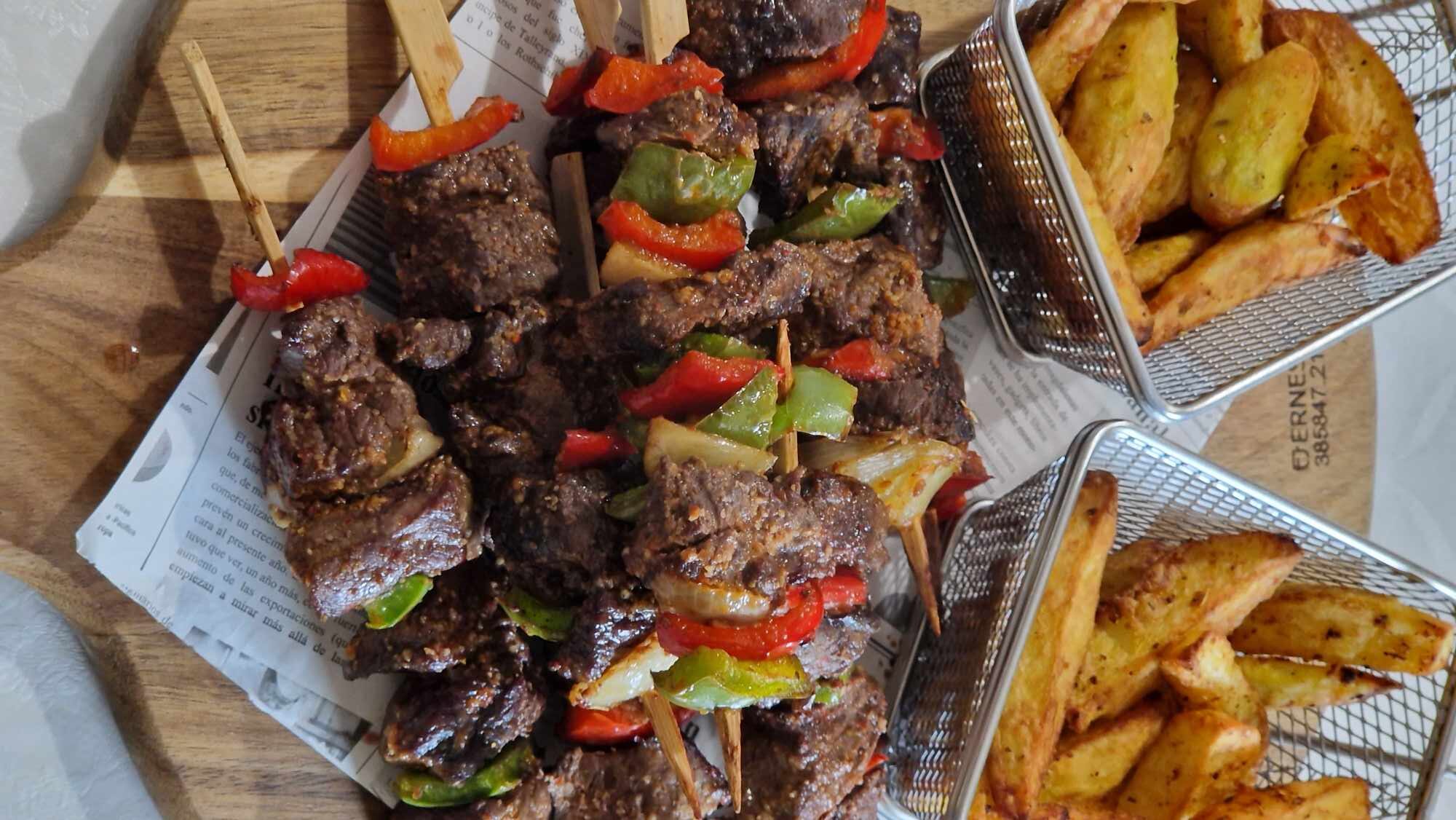 Brochettes de Bœuf Marinées et ses Pommes de Terre